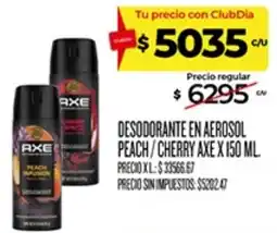 Supermercados DIA Axé desodorante en aerosol peach / cherry oferta