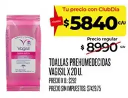 Supermercados DIA Vagisil toallas prehumedecidas oferta
