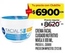 Supermercados DIA Nivea facial 5 cuidado nutritivo oferta