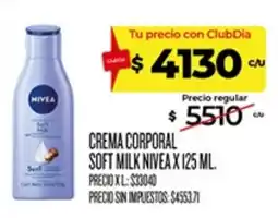 Supermercados DIA Nivea crema corporal soft milk oferta