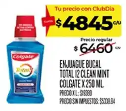 Supermercados DIA Colgate enjuague bucal total 12 clean mint oferta