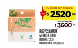 Supermercados DIA Meraki hisopos bambú oferta