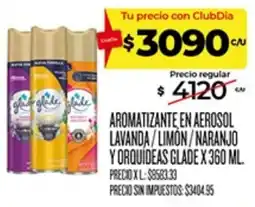 Supermercados DIA Glade aromatizante en aerosol lavanda / limón / naranjo y orquídeas oferta