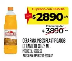 Supermercados DIA Ceramicol cera para pisos plastificados oferta