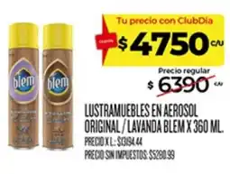 Supermercados DIA Blem lustramuebles en aerosol original / lavanda oferta