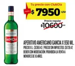 Supermercados DIA Gancia aperitivo americano oferta