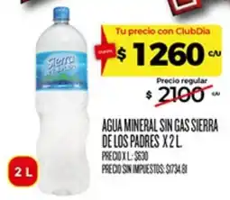 Supermercados DIA Sierra agua mineral sin gas sierra de los padres oferta