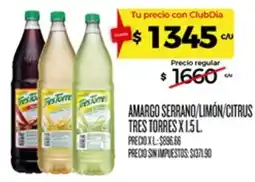 Supermercados DIA Tres torres amargo serrano/limón/citrus oferta