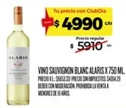 Supermercados DIA Alaris vino sauvignon blanc oferta