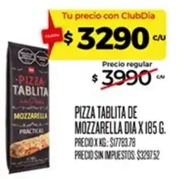 Supermercados DIA Pizza tablita de mozzarella dia oferta