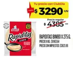 Supermercados DIA Bimbo rapiditas oferta