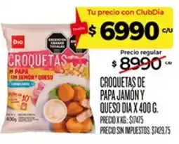 Supermercados DIA Dia croquetas de papa jamon y queso oferta
