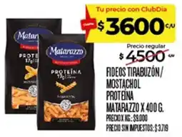 Supermercados DIA Matarazzo fideos tirabuzón/mostachol proteína oferta