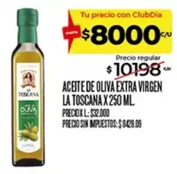 Supermercados DIA La toscana aceite de oliva extra virgen oferta