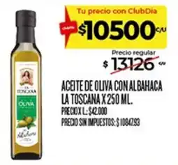 Supermercados DIA La toscana aceite de oliva con albahaca oferta