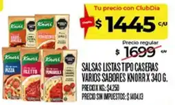 Supermercados DIA Knorr salsas listas tipo caseras varios sabores oferta