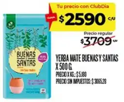 Supermercados DIA Buenas y santas yerba mate oferta