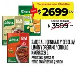 Supermercados DIA Knorr sabor al horno ajo y cebolla/limón y orégano/crío oferta