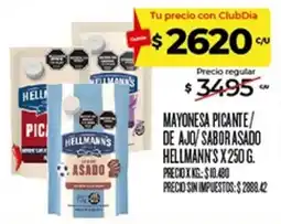 Supermercados DIA Hellmann's mayonesa picante de ajo sabor asado oferta