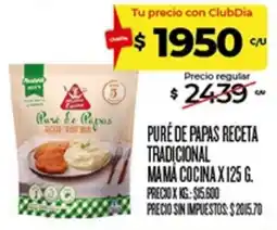 Supermercados DIA Mamá cocina puré de papas receta tradicional oferta