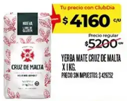 Supermercados DIA Cruz de Malta yerba mate oferta