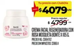 Supermercados DIA Bonte crema facial regeneradora con rosa mosqueta oferta