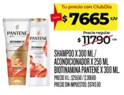 Supermercados DIA Pantene shampoo x 300 ml / acondicionador x 250 ml biotinamina pantene x 300 ml oferta