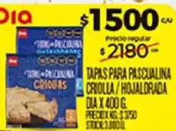 Supermercados DIA Dia tapas para pascualina criolla hojaldrada oferta