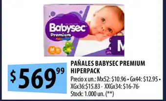 Punto Mayorista Babysec Premium Hiperpack Pañales oferta