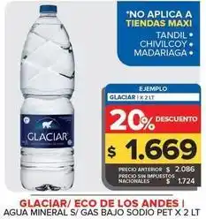 Carrefour Maxi Glaciar - agua mineral sin gas bajo sodio pet oferta