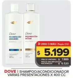 Carrefour Maxi Dove - shampoo/acondicionador oferta