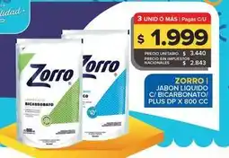Carrefour Maxi Zorro - jabon liquido c/ bicarbonato/ plus dp x oferta