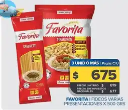 Carrefour Maxi Favorita - fideos varias presentaciones oferta