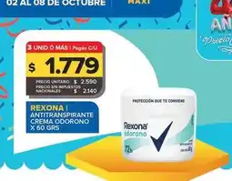 Carrefour Maxi Rexona - antitranspirante crema odorono oferta