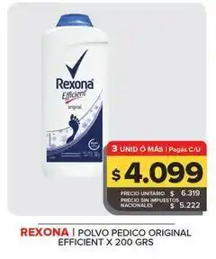 Carrefour Maxi Rexona - polvo pedico original efficient oferta