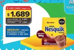 Carrefour Maxi Nesquik - caco en polvo stacc s premix x oferta
