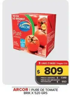 Carrefour Maxi Arcor - pure de tomate brik oferta