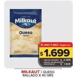 Carrefour Maxi Milkaut - queso rallado oferta