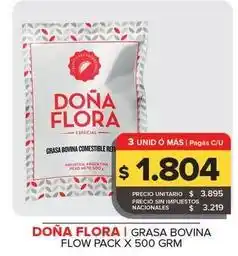 Carrefour Maxi Dona flora - grasa bovina flow pack oferta