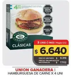 Carrefour Maxi Union ganadera - hamburguesa de carne oferta