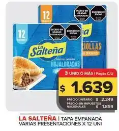 Carrefour Maxi La salteña - tapa empanda varias presentaciones oferta