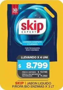 Carrefour Maxi Skip - jabon liquido p/ ropa bio enzimas oferta