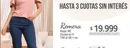 La Anonima Remera mujer mc escote en v oferta