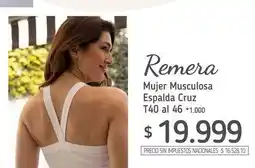 La Anonima Remera mujer musculosa espalda cruz oferta