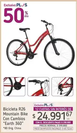 La Anonima Bicicleta r26 mountain bike con cambios earth 360 oferta