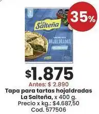 Coto La salteña - tapa para tartas hojaldradas oferta