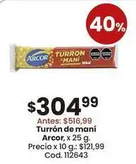 Coto Arcor - turrón de maní oferta