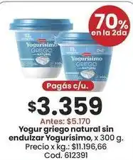 Coto Yogurísimo - yogur griego natural sin endulzar oferta