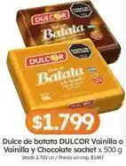 Cordiez Dulcor - dulce de batata vainilla o vainilla y chocolate sachet oferta