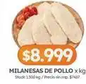 Cordiez Milanesas de pollo oferta